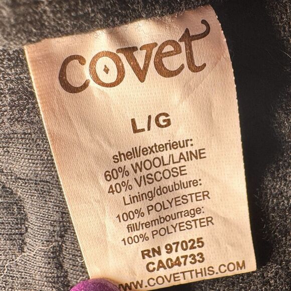 Covet Handcrafted Redemption Black Wool Blend Double Breasted Button Coat Jacket - Picture 5 of 14